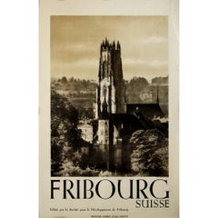 Original travel poster from circa 1930 - Fribourg Switzerland