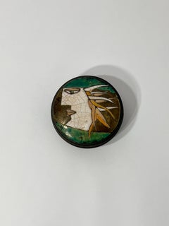 Boîte en céramique raku, circa 1980-1990