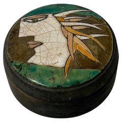 Boîte en céramique raku, circa 1980-1990