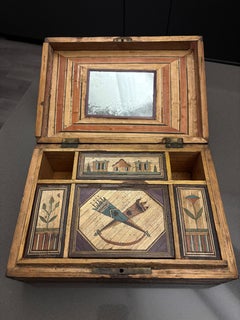 Boîte en marqueterie de paille