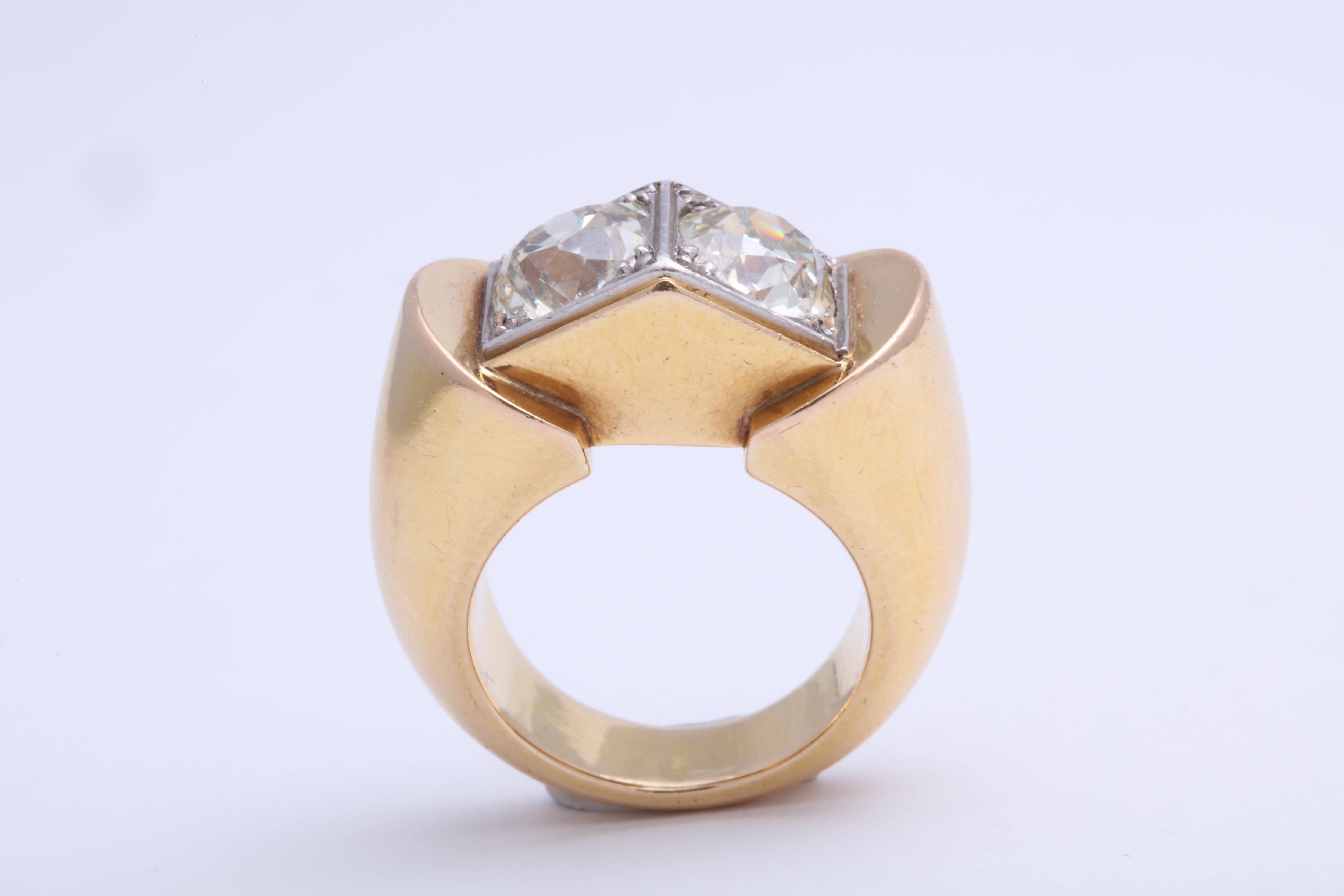 Old Mine Cut Boivin Diamond Cocktail Ring For Sale