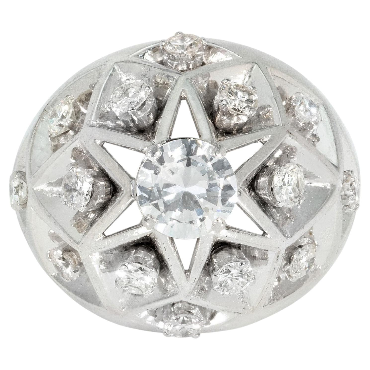Bague de cocktail « Diamond » de Boivin, style milieu du siècle en vente