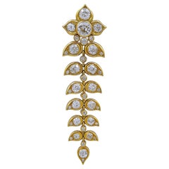 Spilla con foglie di diamante "Guirlande de Feuilles" in oro retrò di Boivin