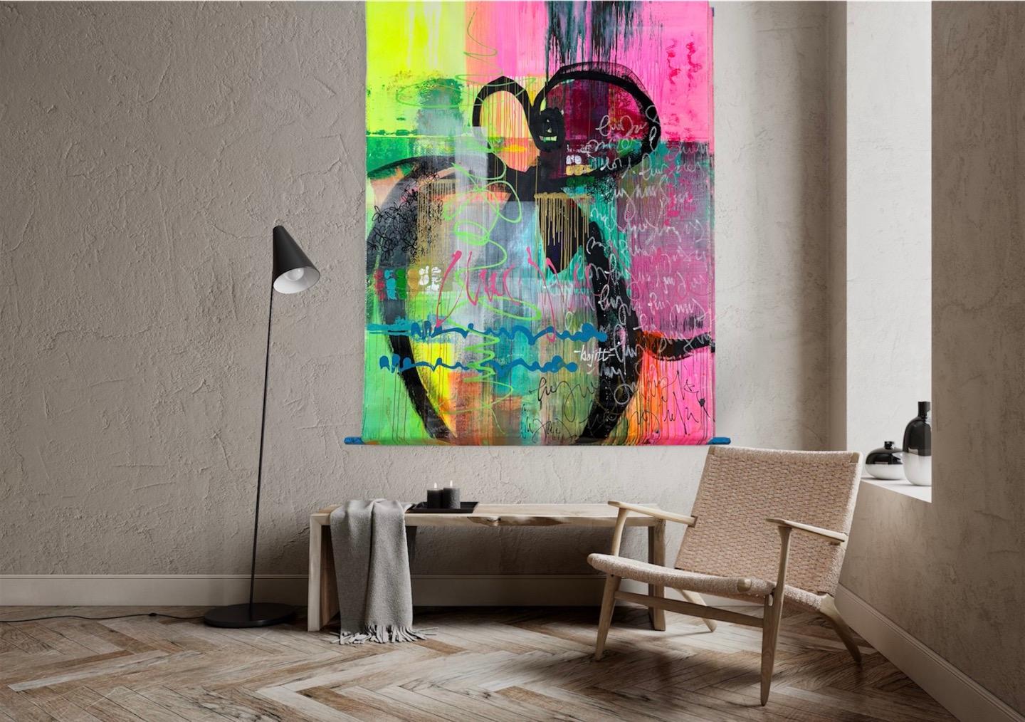 Izzi - Abstract Painting Beige di Bojana Ilic - Bojitt
