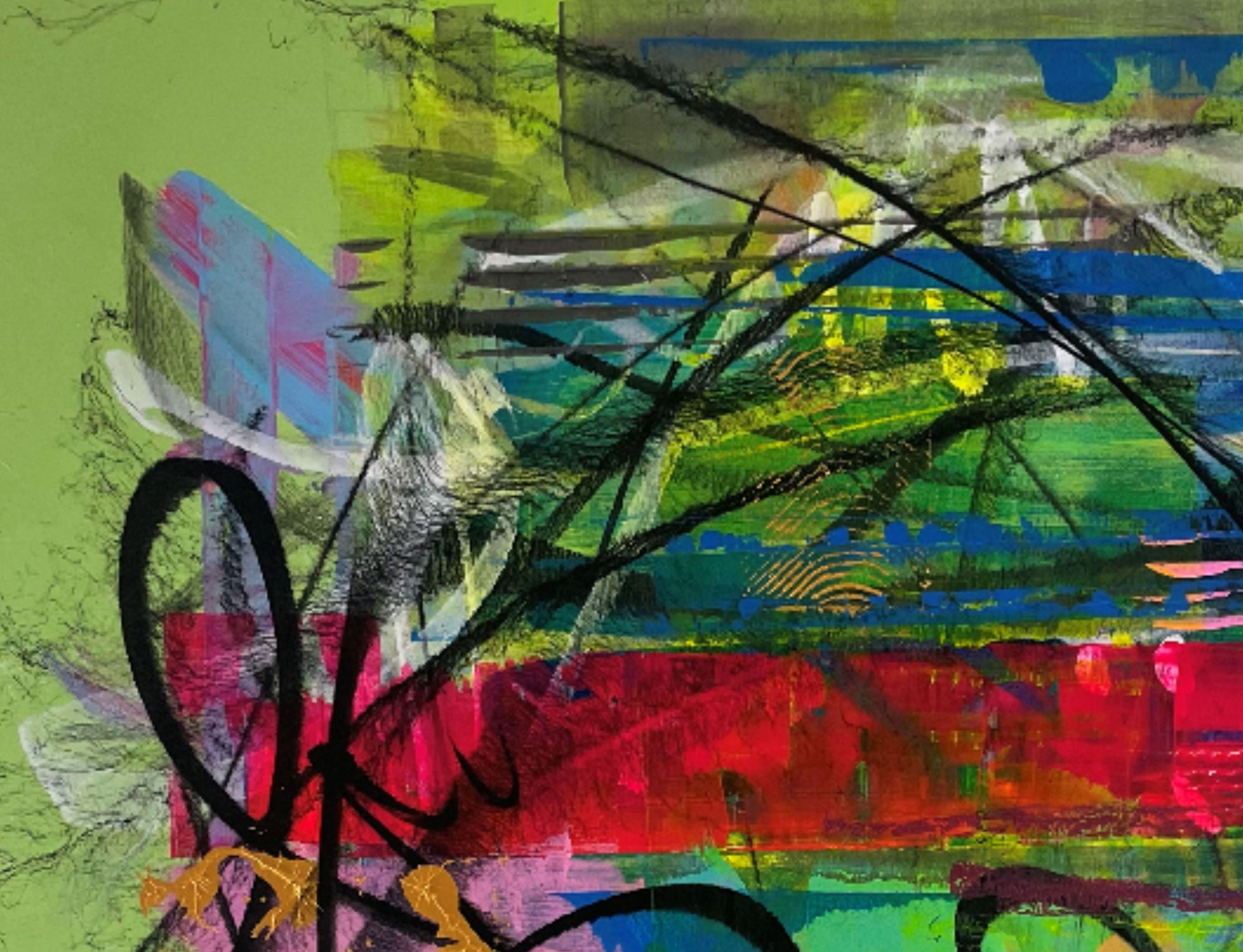 Olive Valley (Grün), Abstract Painting, von Bojana Ilic - Bojitt