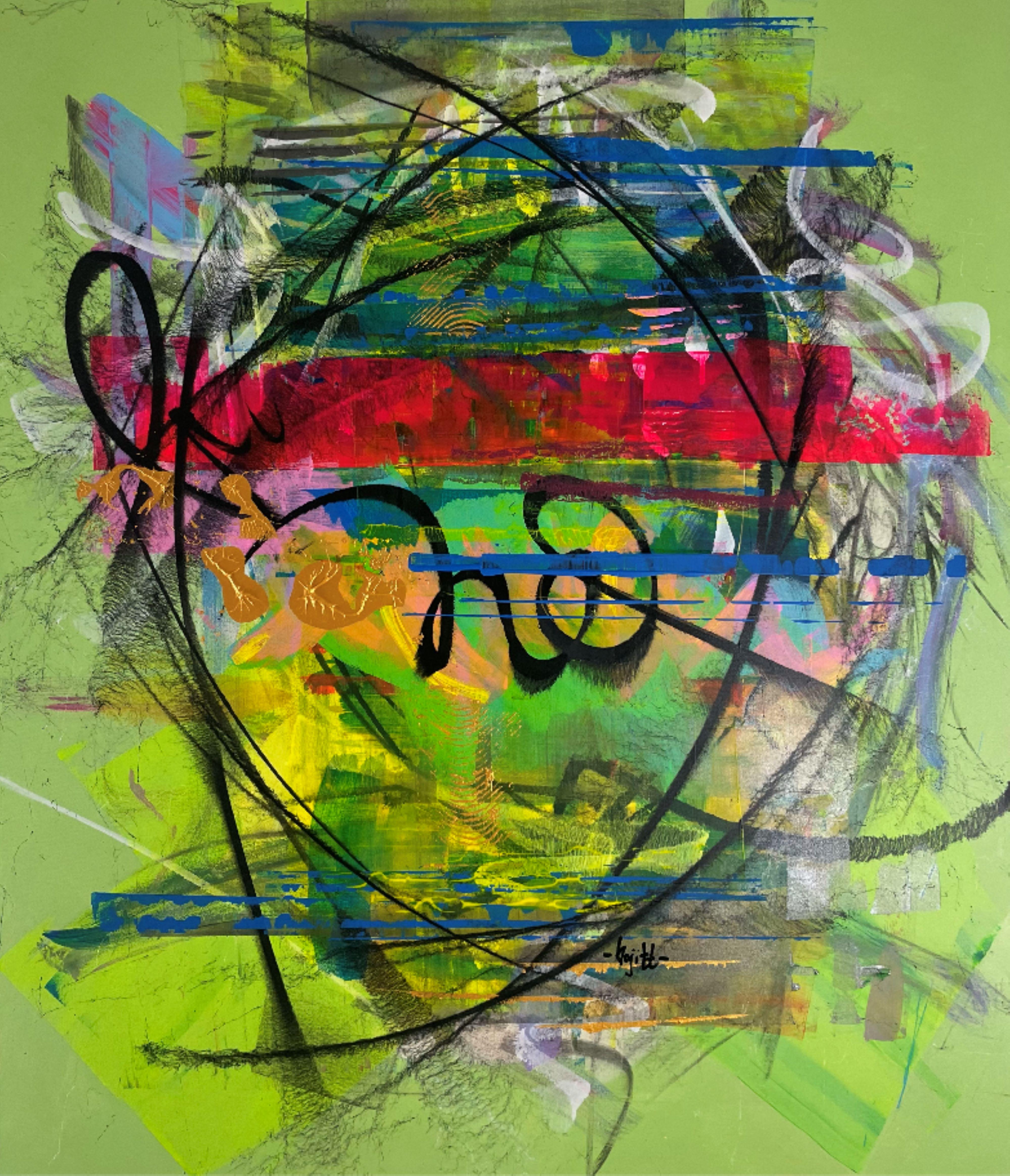 Bojana Ilic - Bojitt Abstract Painting – Olive Valley