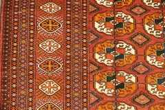 Bokhara Rug Turkmen Vintage Geometric Design (6' 11"  x 10' 3")