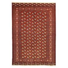 Bokhara Rug Turkmen Vintage Geometric Design (6' 11"  x 10' 3")