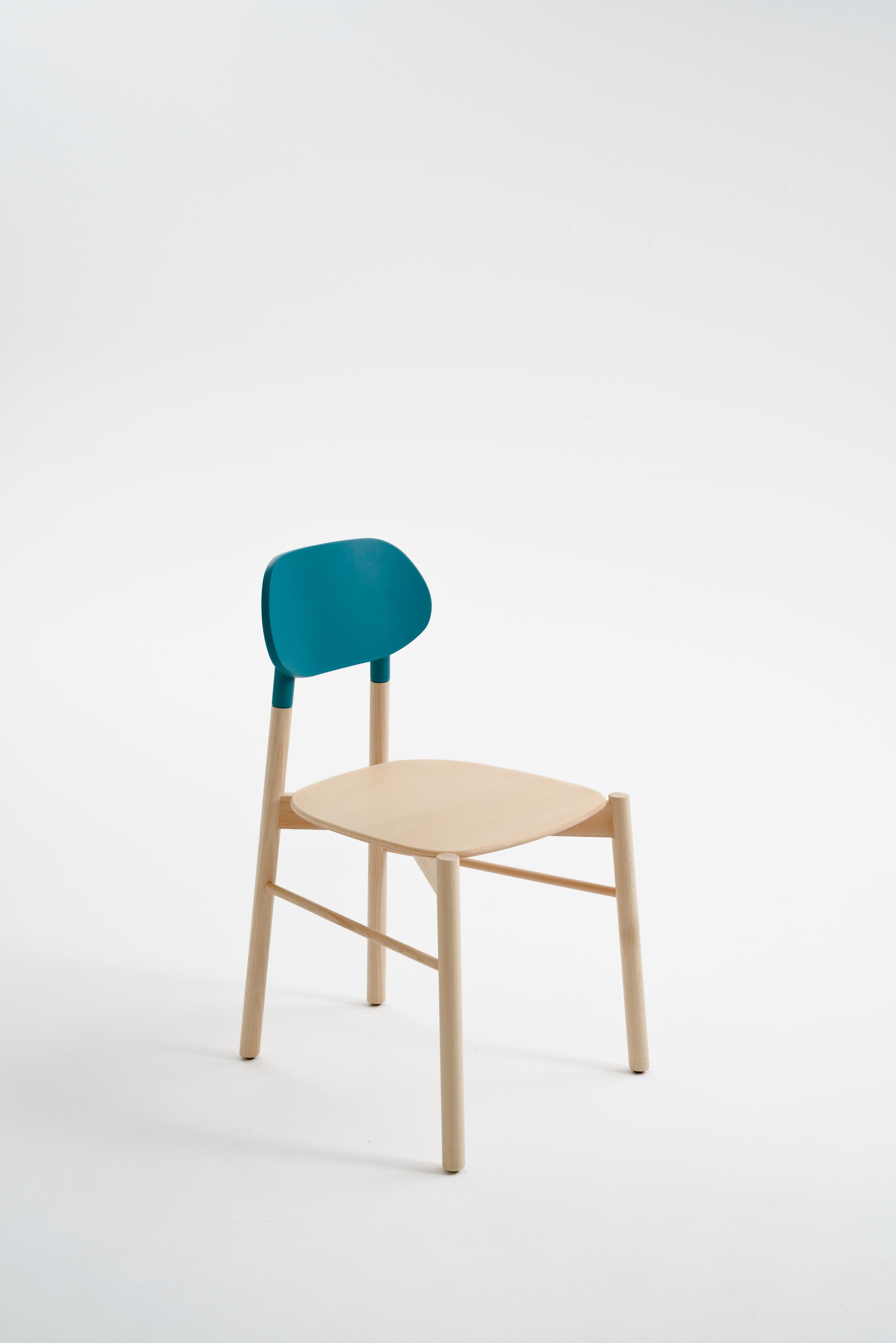 Bokken Chair by Colé, Beech Wood Structure, Black Back, Minimalist Design In New Condition For Sale In Milan, Lombardy