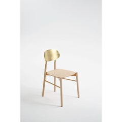 Bokken Chair, Natural Beech, Gold Lacquered Back by Colé Italia