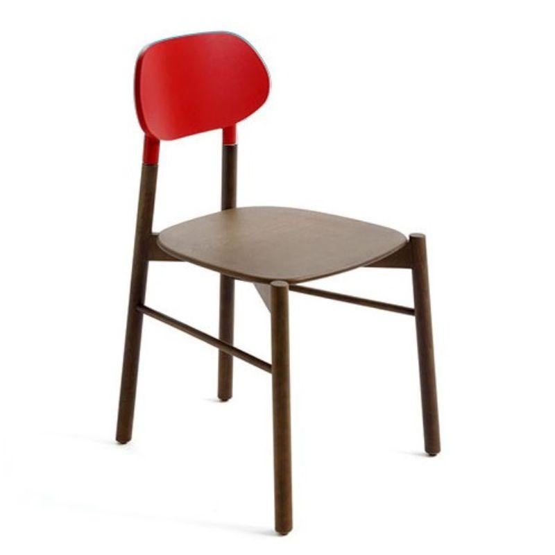 Bokken Stuhl, Rot, Buche Struktur gebeizt, Rückenlehne lackiert by Colé Italia (Moderne) im Angebot