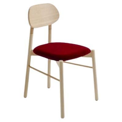 Bokken Upholsered Chair, Natural Beech, Rosso by Colé Italia For Sale