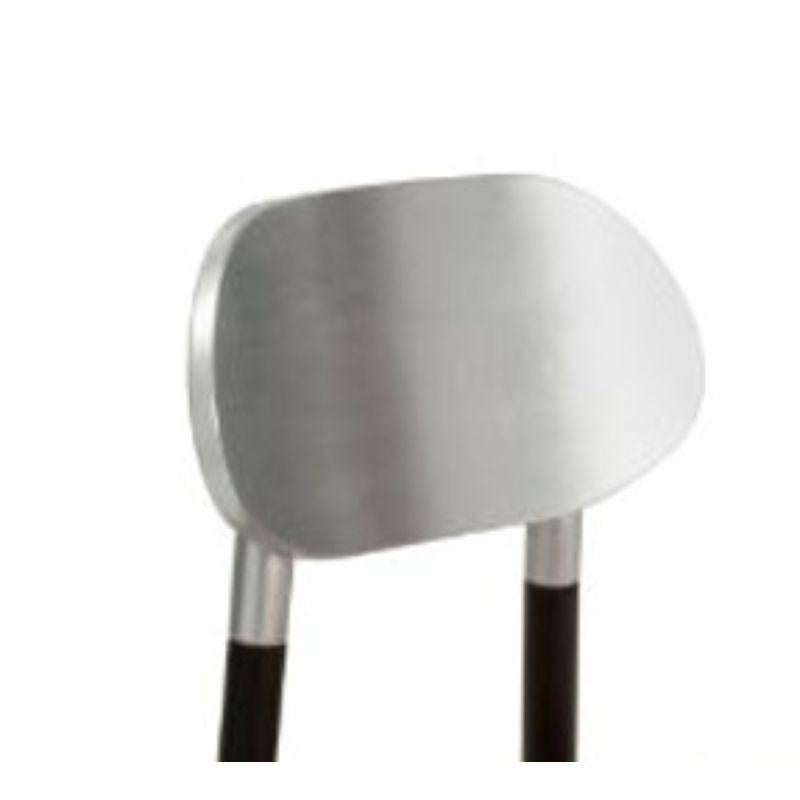 Modern Bokken Upholstered Chair, Black & Silver, Blu by Colé Italia For Sale