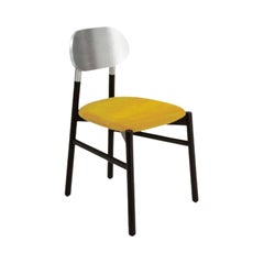 Chaise tapissée Bokken, Noir et Argent, Giallo de Colé Italia