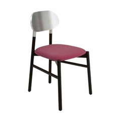 Chaise tapissée Bokken, noir et argent, Malva de Colé Italia