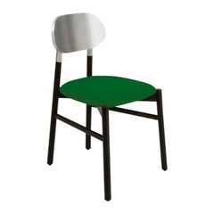 Chaise tapissée Bokken, Noir et Argent, Menta de Colé Italia