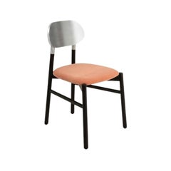 Chaise tapissée Bokken, noir et argent, Rosa de Colé Italia