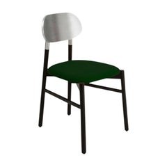 Chaise tapissée Bokken, noir et argent, Smeraldo de Colé Italia