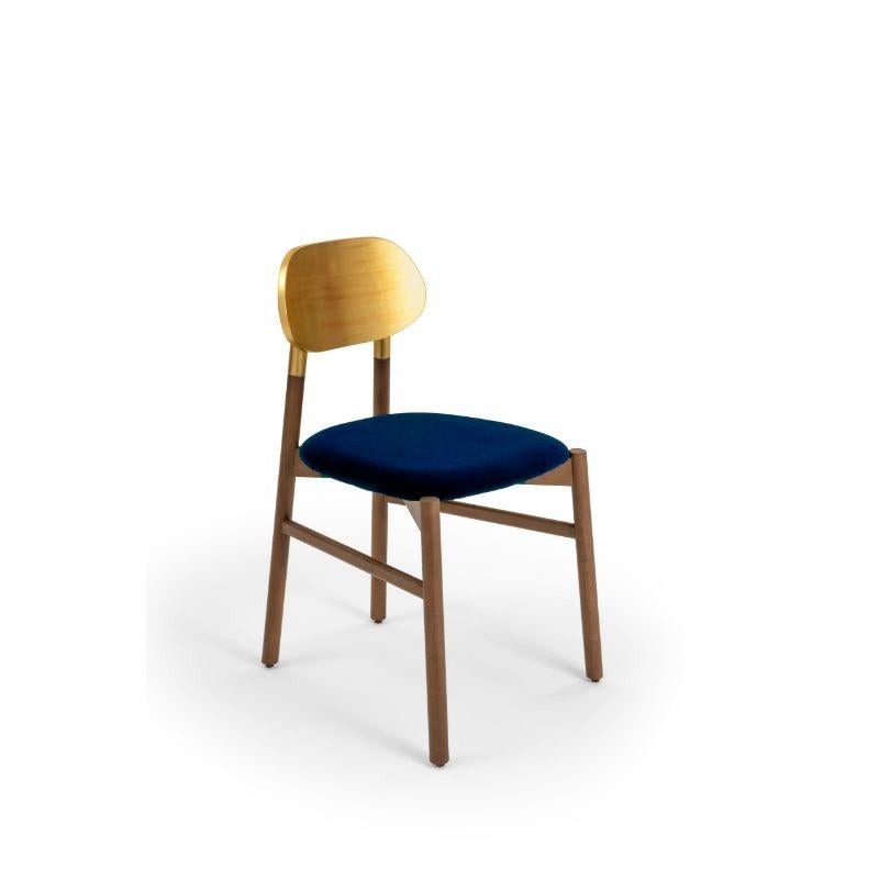 Bokken upholstered chair, Canaletto & gold, blue by Colé Italia with Bellavista/Piccini
Dimensions: H 81.7 D 49 W 53.5 cm
Materials: Solid beech wood structure, Gold or Silver Leaf Back, Padded seat - Cat C: Velvetorthy

Also Available: COM