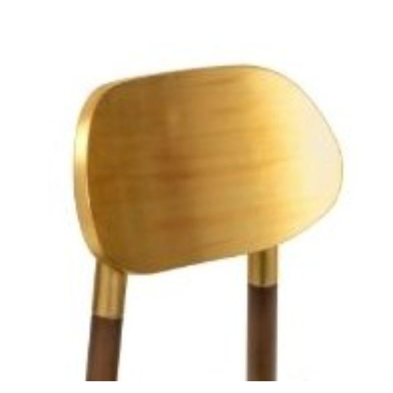 Modern Bokken Upholstered Chair, Canaletto & Gold, Blue by Colé Italia