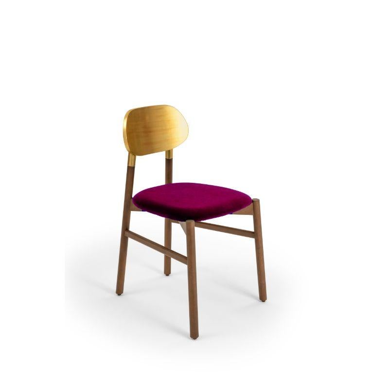 Bokken Upholstered chair, Canaletto & Gold, Porpora by Colé Italia with Bellavista/Piccini
Dimensions: H 81.7 D 49 W 53.5 cm
Materials: Solid beech wood structure, Gold or Silver Leaf Back, Padded seat - Cat C: Velvetorthy

Also Available: COM