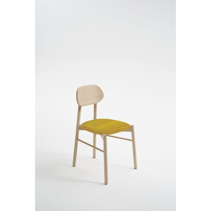 Modern Bokken Upholstered Chair, Natural Beech, Giallo by Colé Italia For Sale