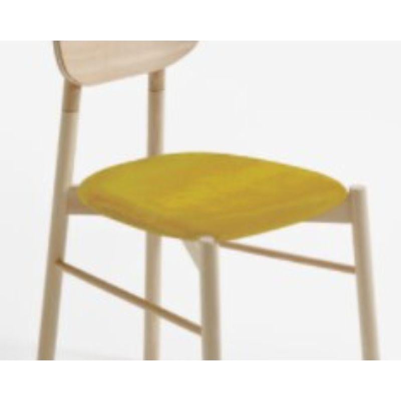 Bokken Upholstered Chair, Natural Beech, Giallo by Colé Italia In New Condition For Sale In Geneve, CH