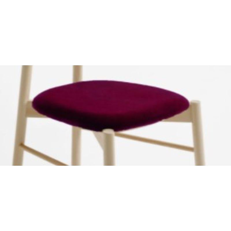 Moderne Chaise tapissée Bokken, hêtre naturel, Malva de Colé Italia en vente