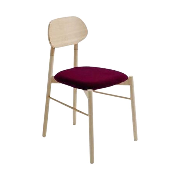 Chaise tapissée Bokken, Beeche naturel, Malva by Colé Italia