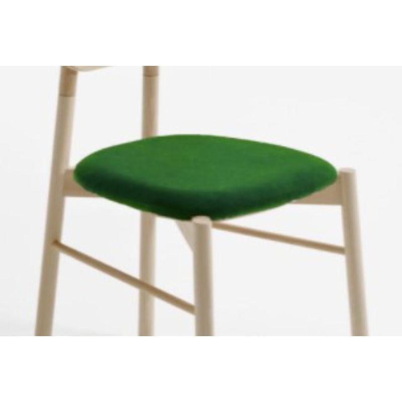 Modern Bokken Upholstered Chair, Natural Beech, Menta by Colé Italia For Sale