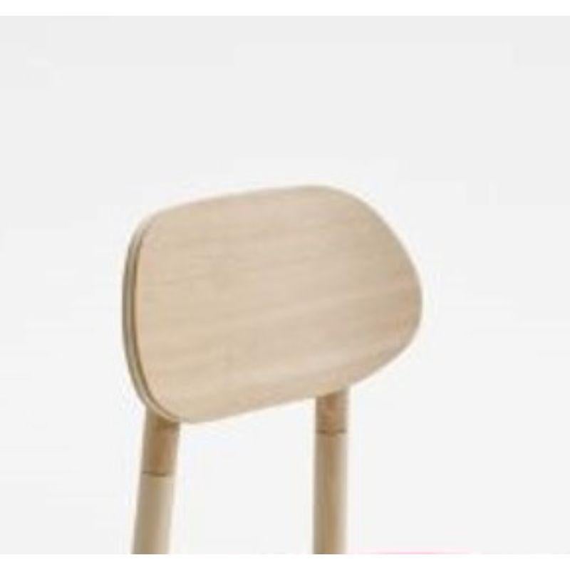 Modern Bokken Upholstered Chair, Natural Beech, Smeraldo by Colé Italia
