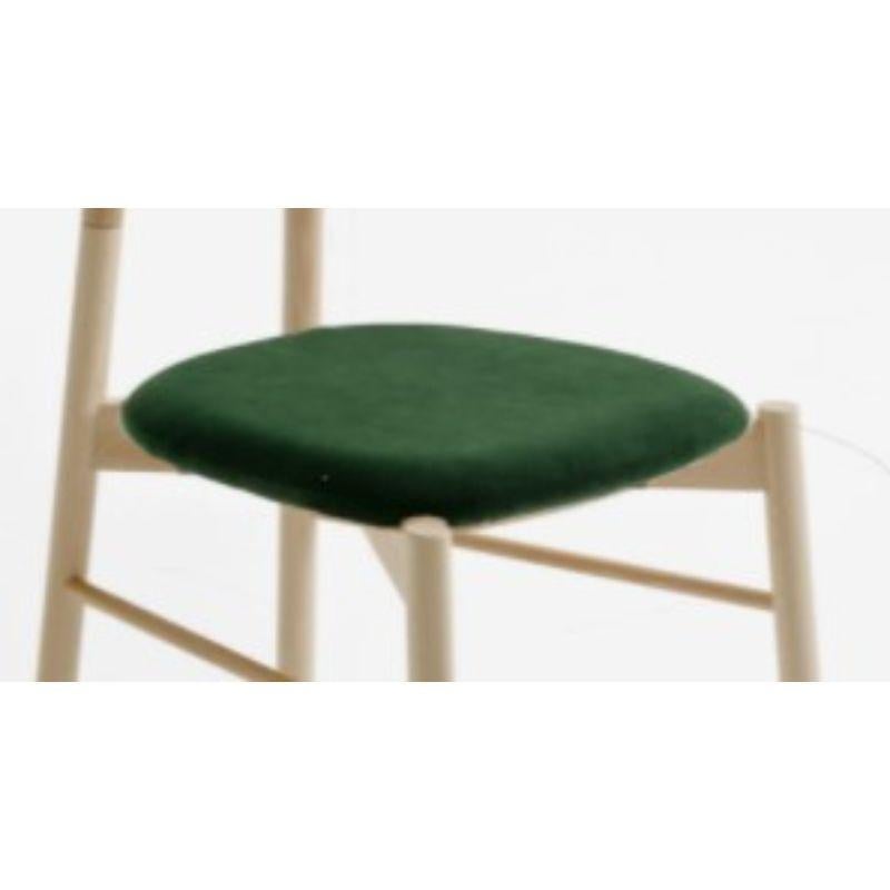 Other Bokken Upholstered Chair, Natural Beech, Smeraldo by Colé Italia For Sale