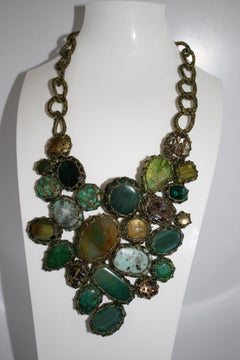 Boks & Baum Paris Turquoise, Agate, Amazonite, and Jade Statement Necklace