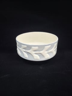 Bol de Roger Capron en céramique emmaillé blanc et gris française 1960 Vintage