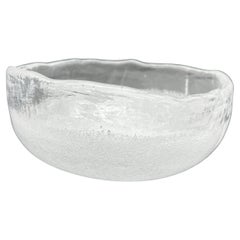 Bol en verre de Murano dans le style de  Carlo Nason verre bullé iceberg Mazzega
