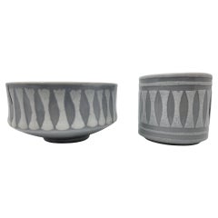 Bol et Mug Roger Capron en céramique Francaise Vallauris French Riviera 1950