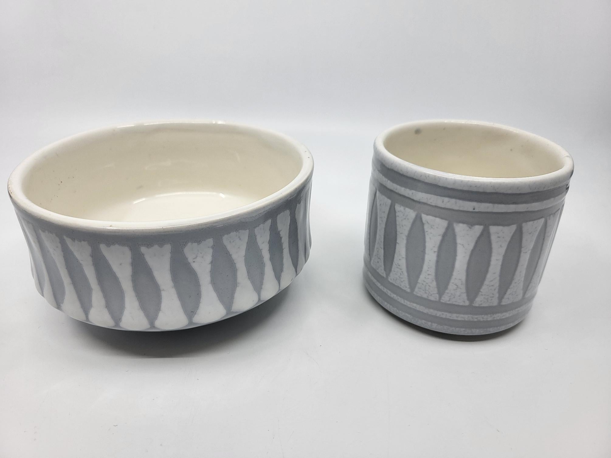 Stile provenzale Bol et Mug Roger Capron en céramique Francaise Vallauris French Riviera 1950 in vendita