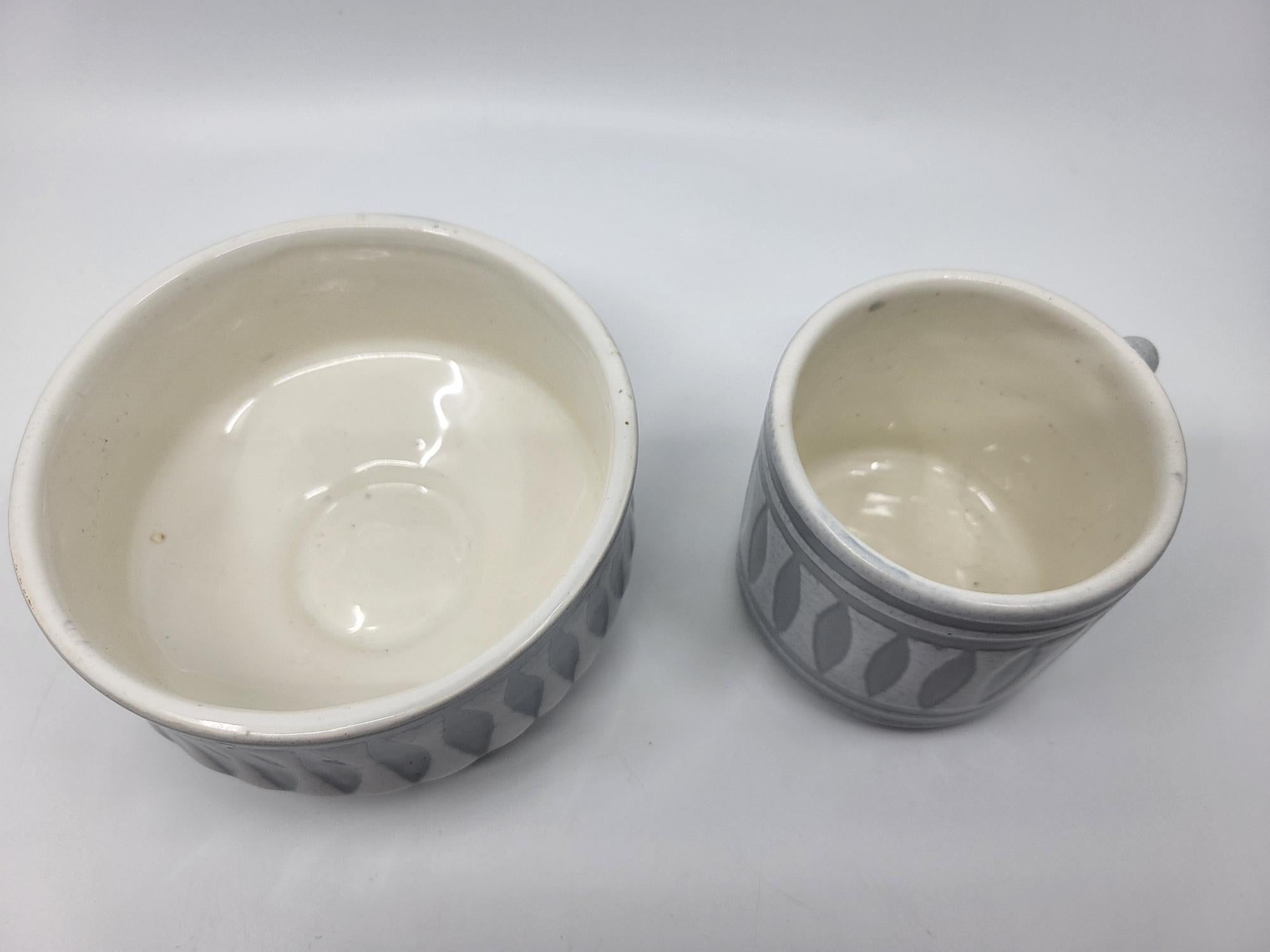 Bol et Mug Roger Capron en céramique Francaise Vallauris French Riviera 1950 In condizioni buone in vendita a London, England