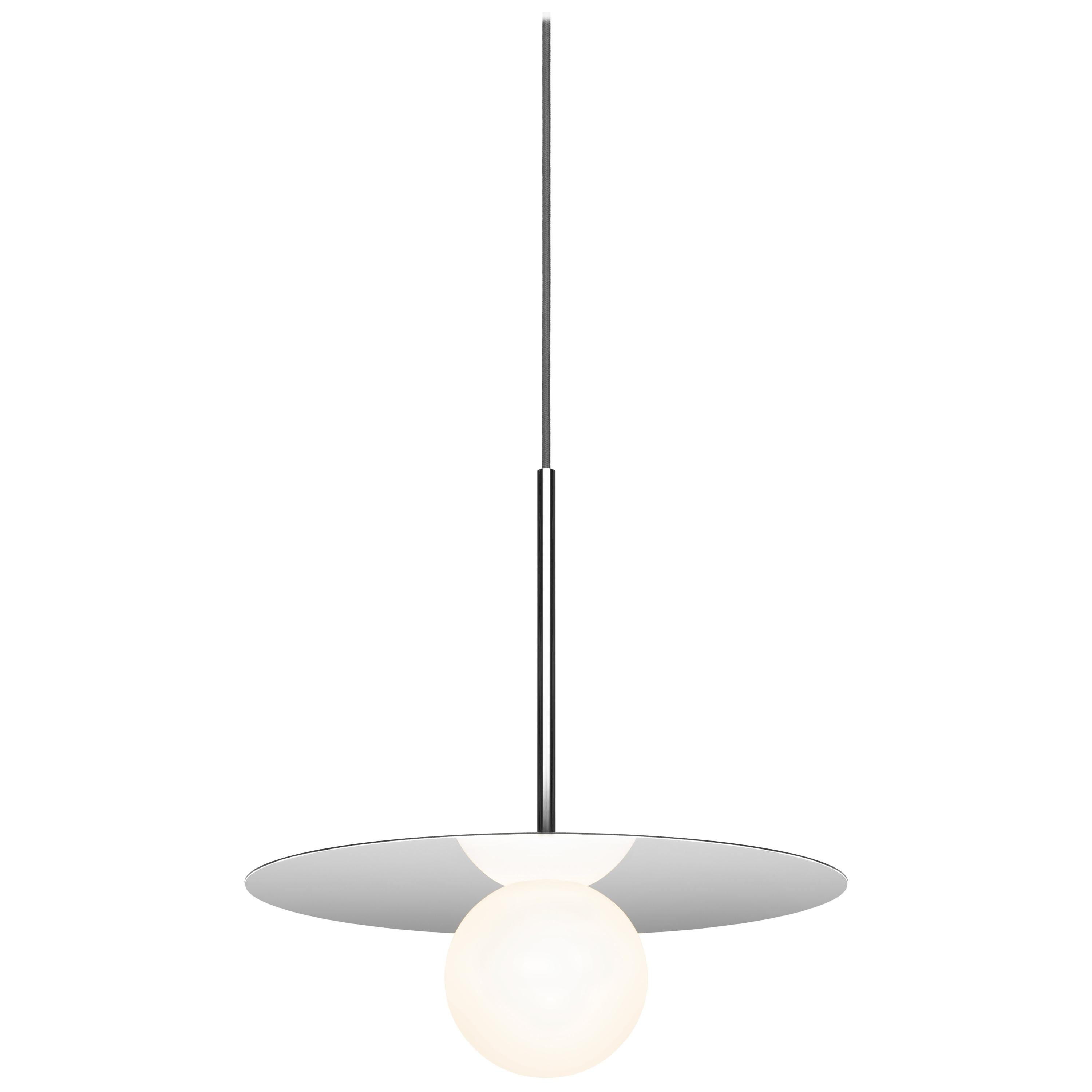 Bola Disc 12” Pendant Light in Chrome by Pablo Designs For Sale