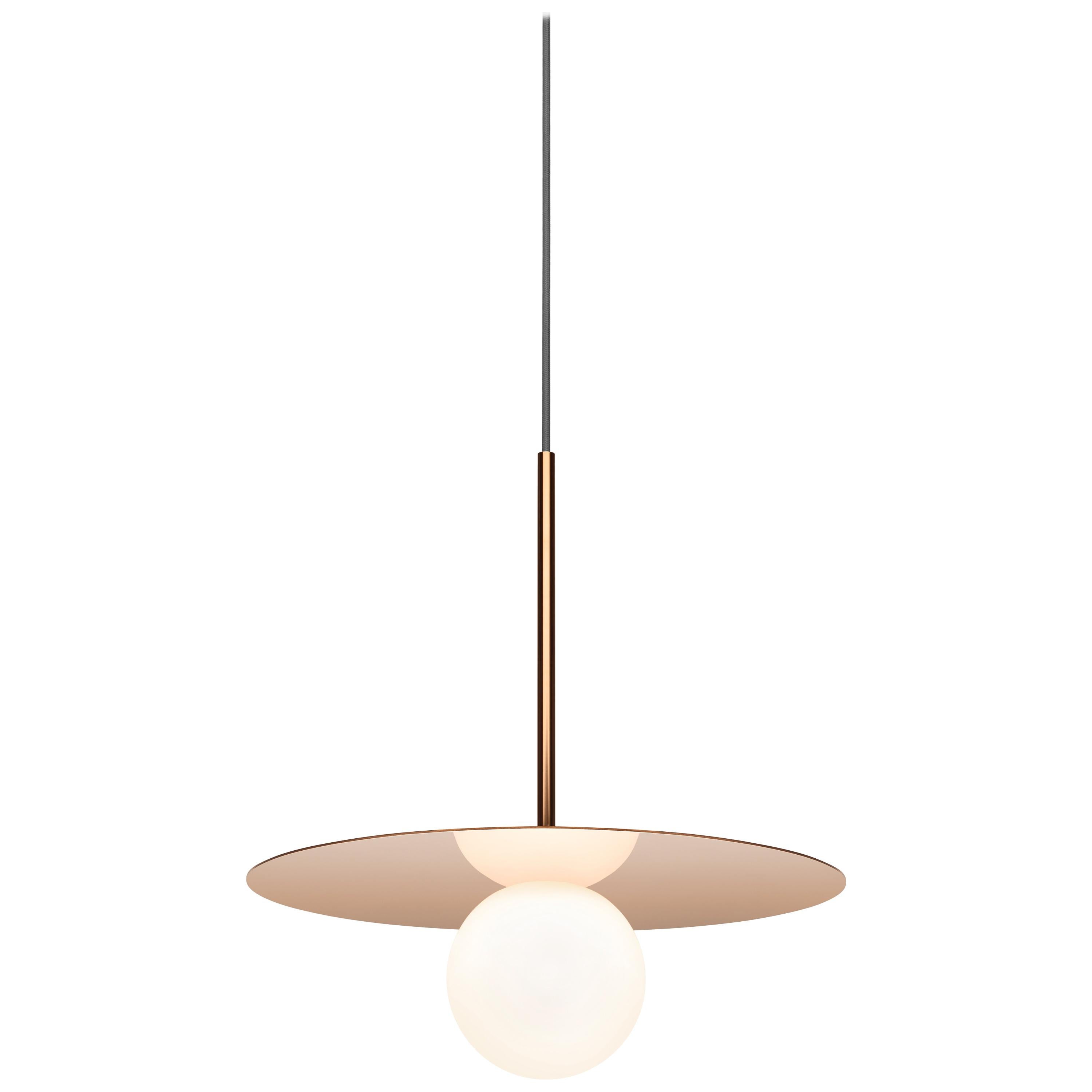 Bola Disc 12” Pendant Light in Rose Gold by Pablo Designs For Sale