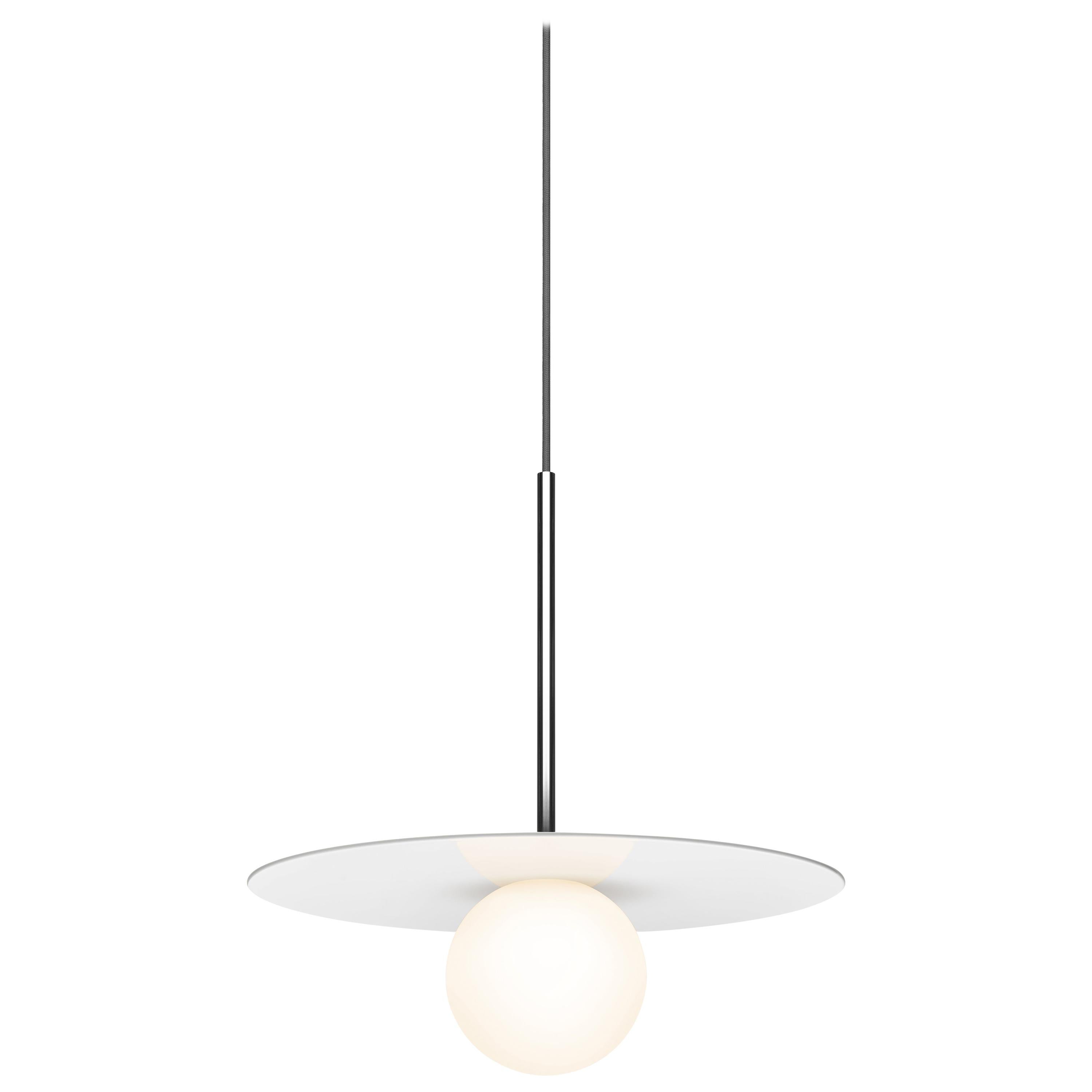 Bola Disc 12” Pendant Light in White by Pablo Designs