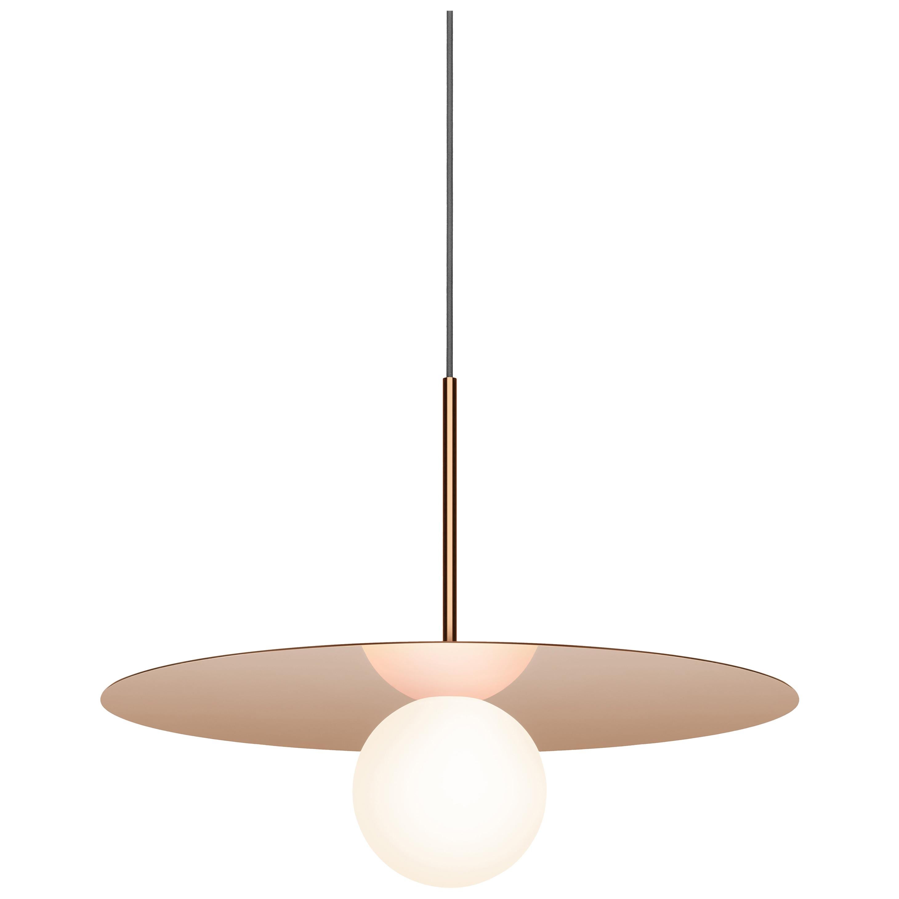 Bola Disc 18” Pendant Light in Rose Gold by Pablo Designs For Sale