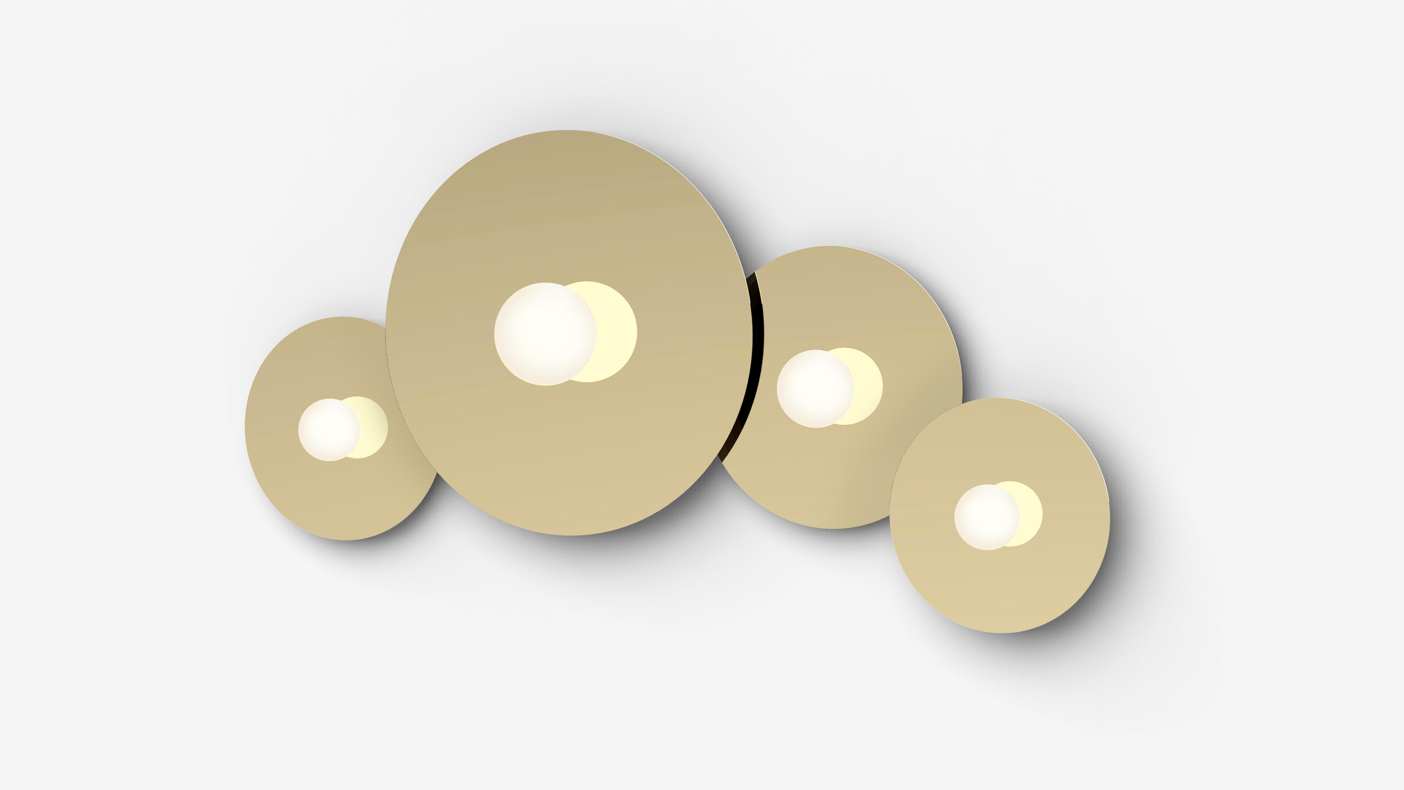 American Bola Disc Flush Wall and Ceiling Light in Brass by Pablo Designs For Sale
