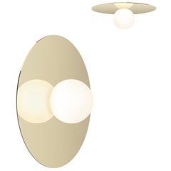 Bola Disc Flush Wall and Ceiling Light in Brass by Pablo Designs