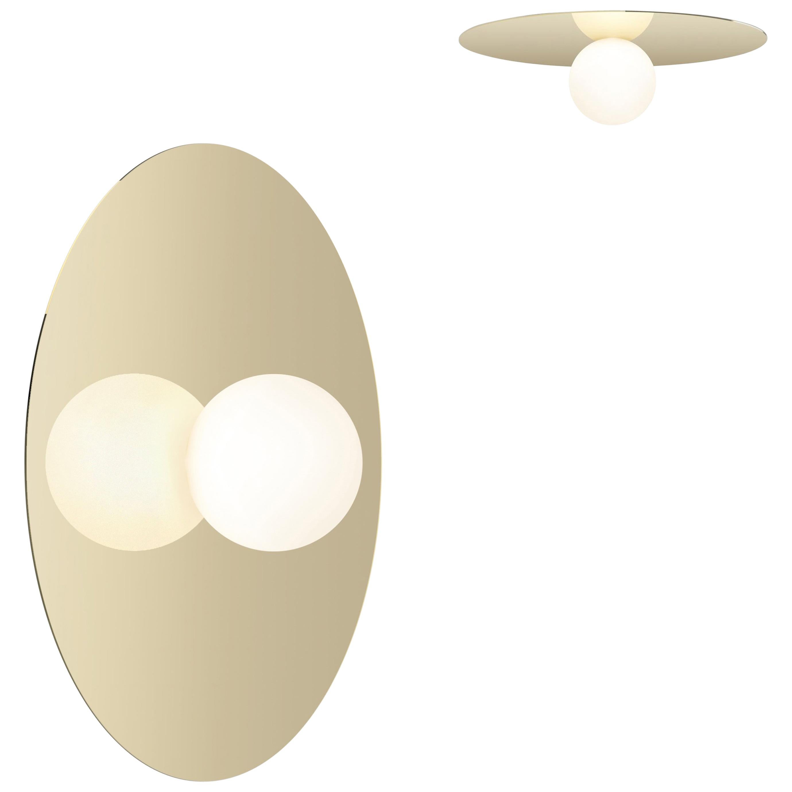 Bola Disc Flush Wall and Ceiling Light in Brass by Pablo Designs For Sale