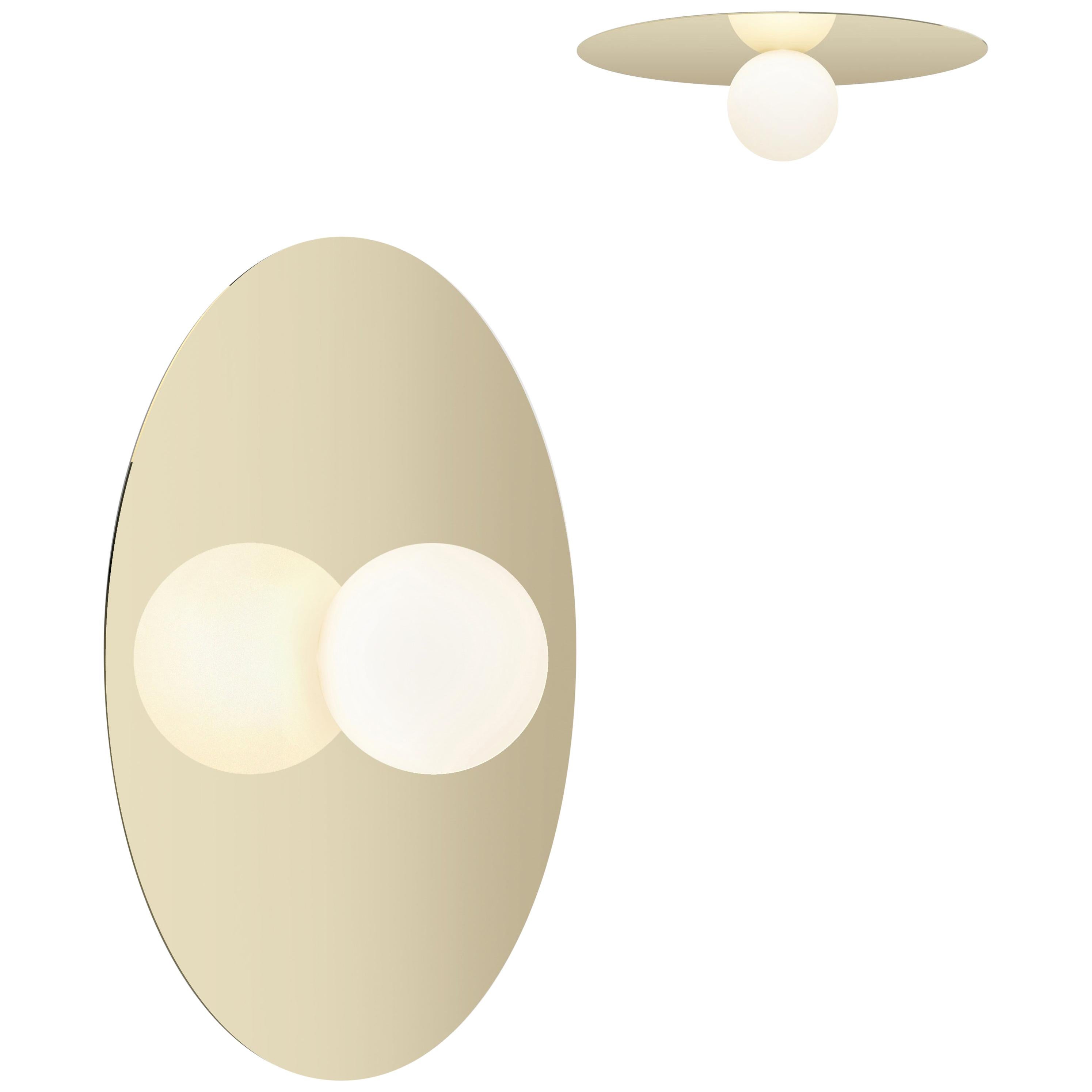 Bola Disc Flush Wall and Ceiling Light in Brass by Pablo Designs For Sale
