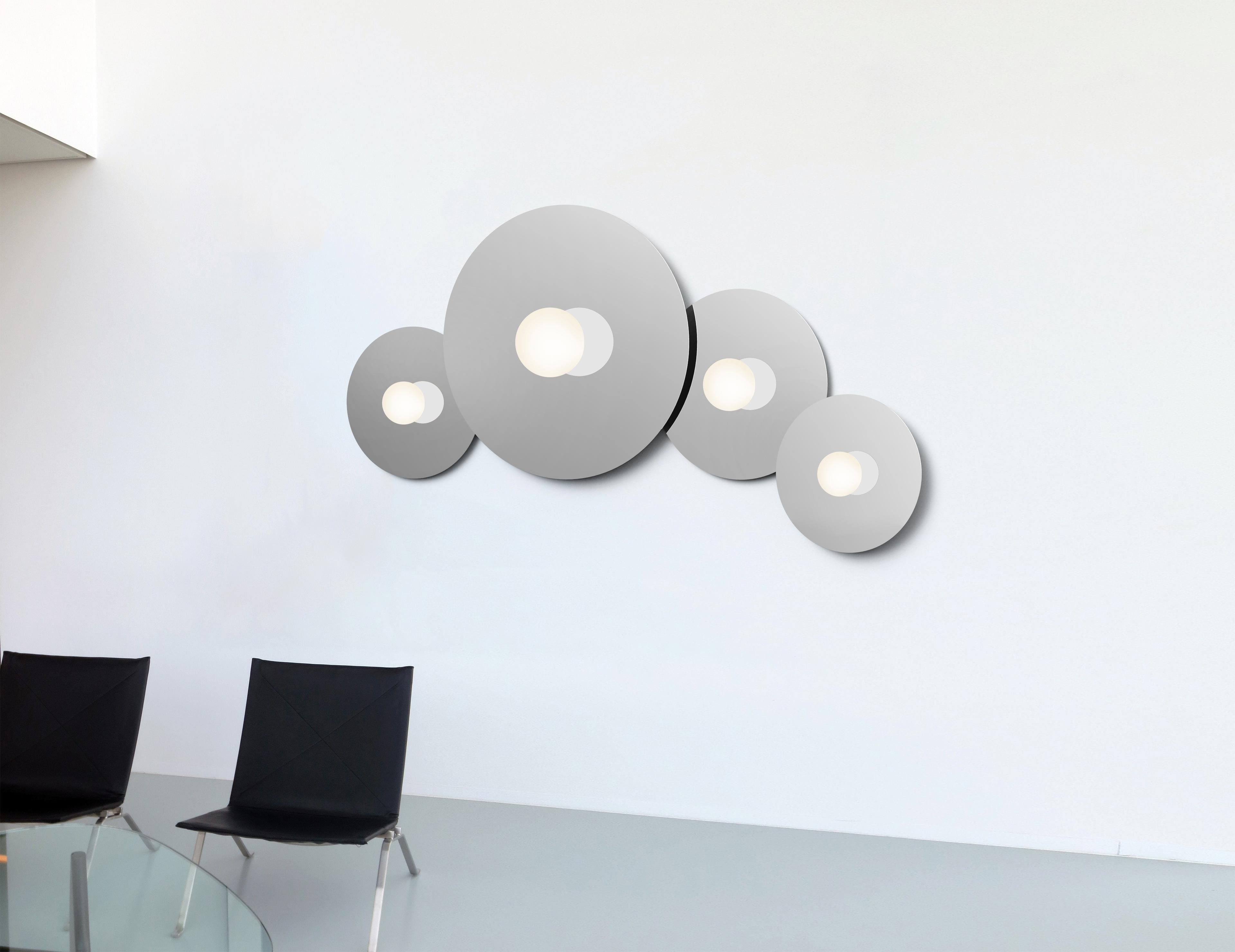 Modern Bola Disc Flush Wall and Ceiling Light in Chrome by Pablo Designs For Sale
