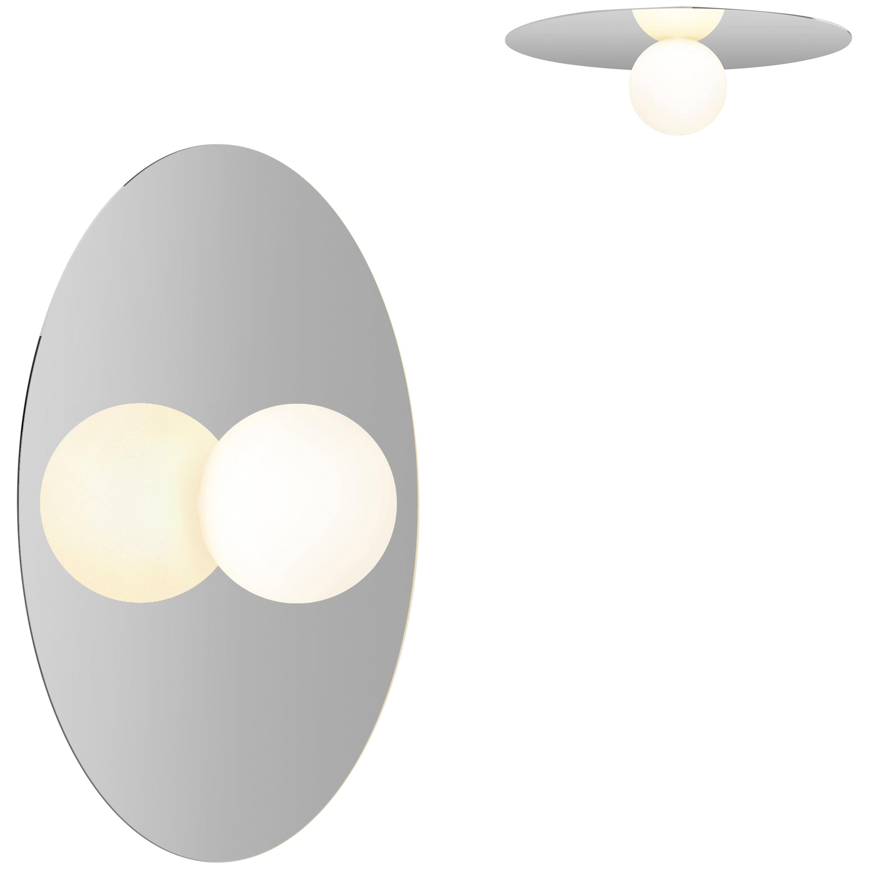 Bola Disc Flush Wall and Ceiling Light in Chrome by Pablo Designs
