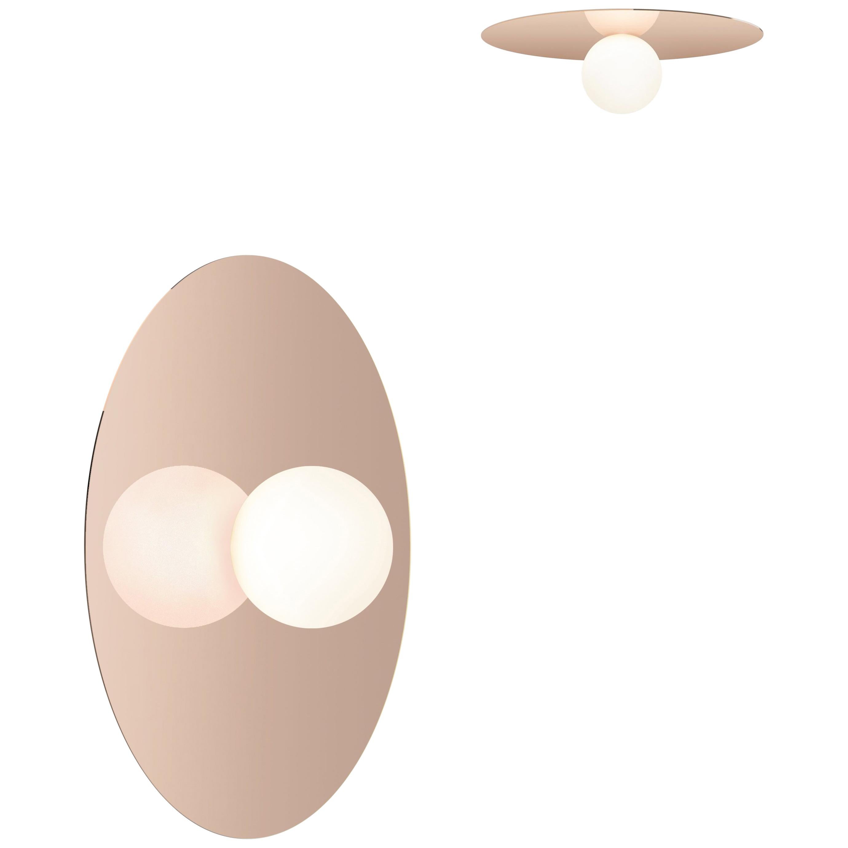 Bola Disc Flush Wall and Ceiling Light in Rose Gold by Pablo Designs For Sale