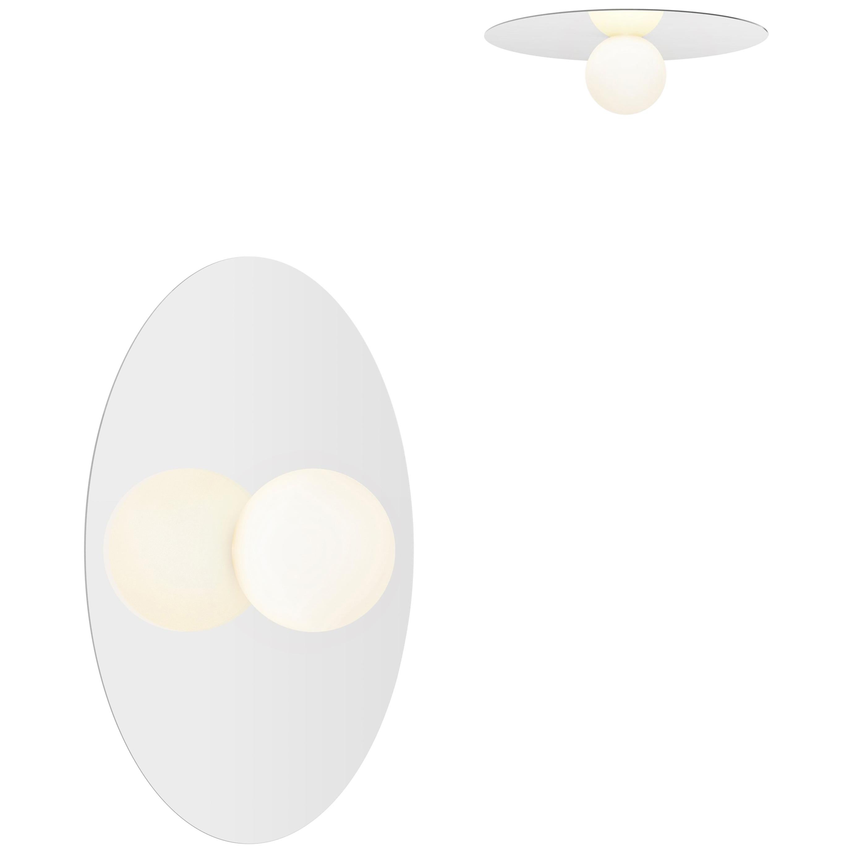 Bola Disc Flush Wall and Ceiling Light in White by Pablo Designs For Sale